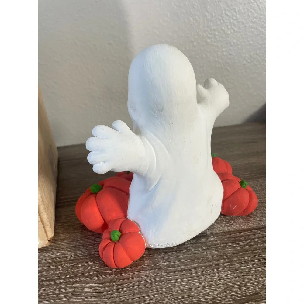 Vintage California Creations Ghost Pumpkin Patch Light Up Halloween Ceramic